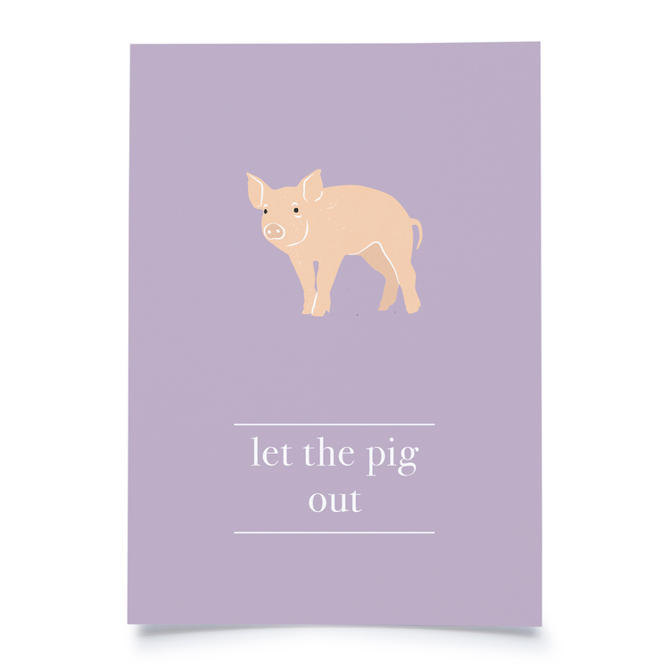 Fidea Postkarte A6 "Let the Pig out"
